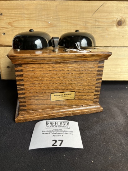 Western Electric 127F Oak telephone extension bell box
