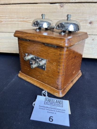 Farr Telephone Company OAK extension bell box original finish with key