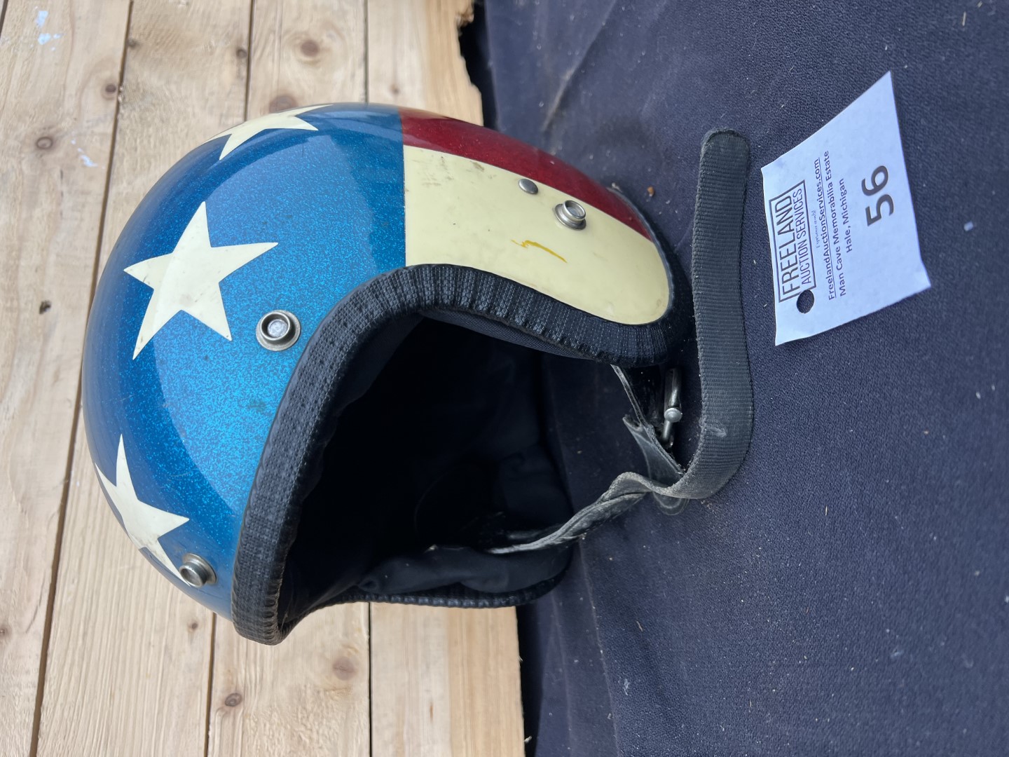 1970s Red,White, and Blue Motorcycle Helmet | Proxibid
