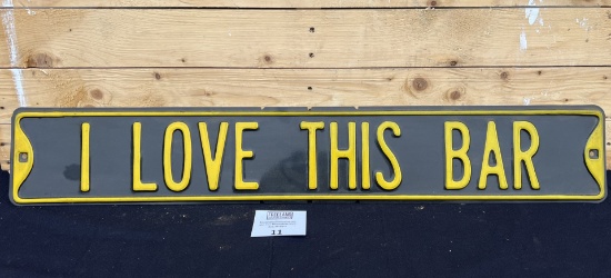 36" Heavy Gauge "I LOVE THIS BAR" Man Cave Sign