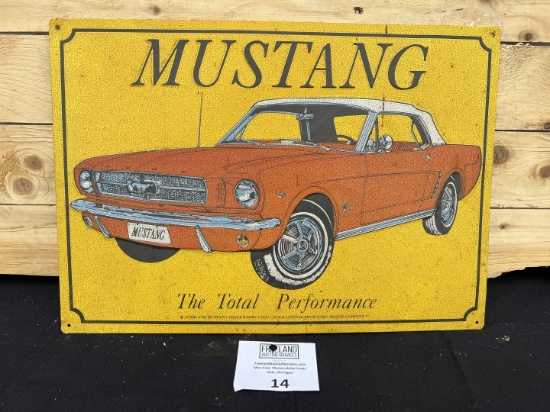 Ford Motor Company "Mustang The Total Performance" Advertising Sign
