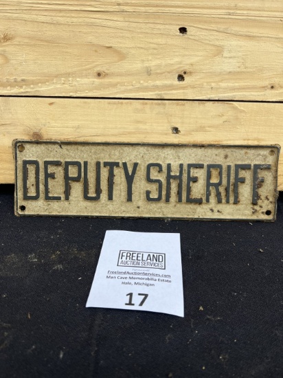 Antique 10" Deputy Sheriff Embossed Sign