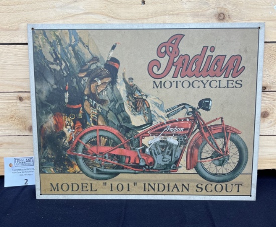 Indian Motercycles Model 101 Indian Scout Sign