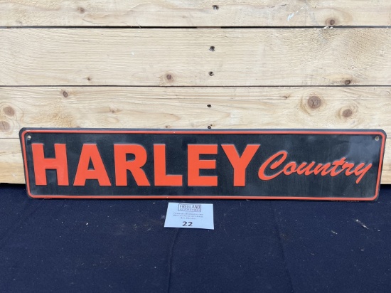Harley Country heavy gauge steel man cave sign 24" long