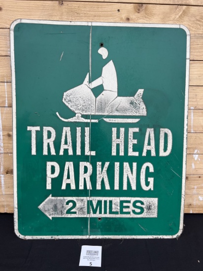 Trail Head Parking Sign w/Snowmobile