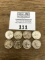 EIGHT Silver Washington Quarters