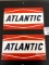 Pair of PORCELAIN Atlantic Gas Co. Gas Pump Plates