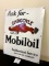 1930s GARGOYLE Mobiloil Vacuum Oil Company porcelain Cabinet Sign 24