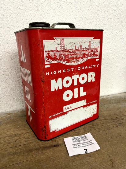 Farm Graphic RED 2 Gallon HIGHEST QUALITY Motor Oil can