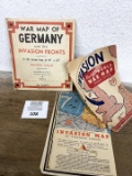 WWII War Map of Germany and the Invasion Fronts and other graphic maps