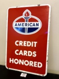 American Credit Cards Honored Double-Sided Sign 36
