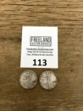 Pair of 1942 Walking Liberty Silver Half Dollars