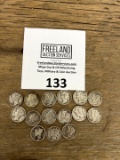 FIFTEEN Mercury Silver Dimes 1920s-40s