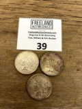 Three 1922 Peach SILVER Dollars with mint marks