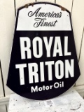 America's Finest ROYAL TRITON Motor Oil porcelain sign