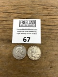 Pair of 1951 Franklin Silver Half Dollar