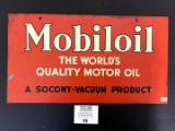 Mobiloil The World's Quality Motor Oil painted metal original sign