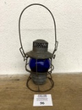 New York Central RailRoad COBALT Blue RailRoad Lantern