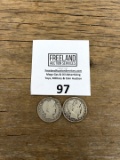 1906 & 1907  Barber Silver Half Dollar pair