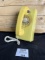 Yellow 1970s Western Electric 554 BMP rotary wall mid-century telephone
