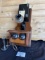 Western Electric walnut Type 263A fiddleback telephone with 7J Coin Collector