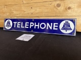 Porcelain Bell System Telephone Sign 1930s/40s original 20