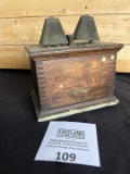 Western Electric OAK Extension Ringer box with unusual COW BELLS