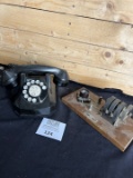 AE model 40 desk telephone & New York Scientific Supply Co. Inc. magneto unit