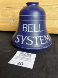 Bell System Early 1900s cobalt blue payphone booth light shade