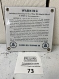 Illinois Bell Telephone porcelain WARNING Payphone use of slugs sign VERY RARE!