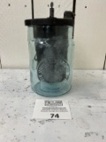 United Electric BIRMINGHAM AL 1880s glass telephone battery jar