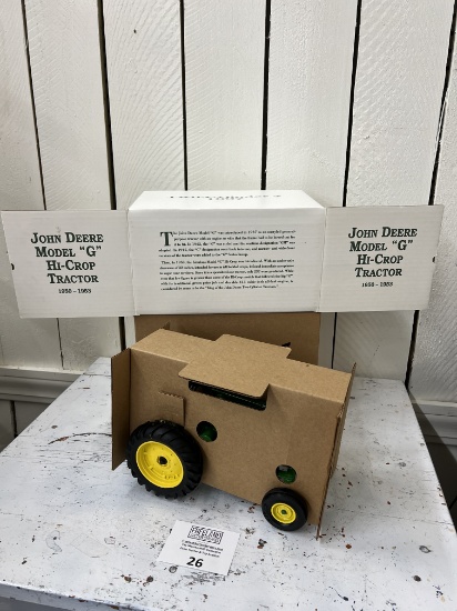John Deere Model "G" Hi-Crop Tractor Die Cast in original package