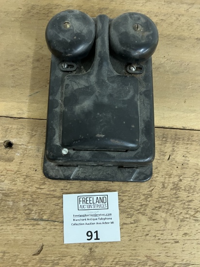 Antique Telephone metal wall extension bell ringer box