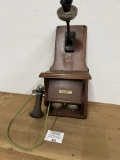 Western Electric WALNUT Type 294A Fiddleback wall telephone w/Pony receiver