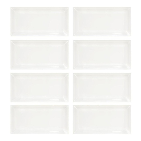 Jeffrey Court Allegro Beveled 3 in. x 6 in Ceramic Wall Tile 8-Pieces/1 sq. ft  White