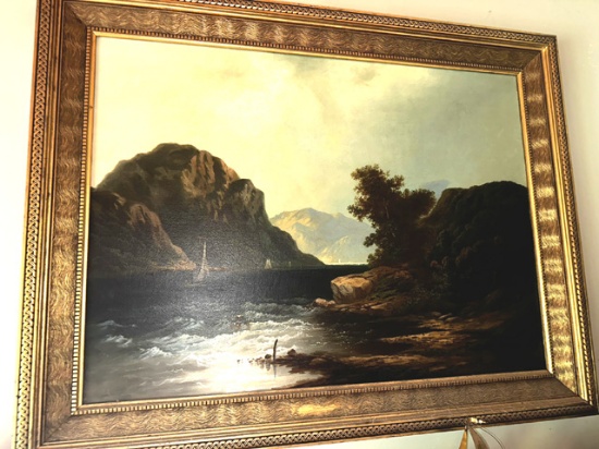 Signed Frederick E. Church (1826-1900)-Hudson River Luminist Oil on Canvas