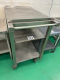 Stainless rolling cart, 33”x25”x45”h