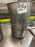 (2) SS 2 handled pots, 12.5” dia.