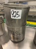 (2) SS 2 handled pots, 12.5” dia.