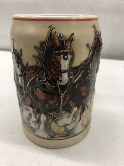 Budweiser 1992 clydesdale on parade stein
