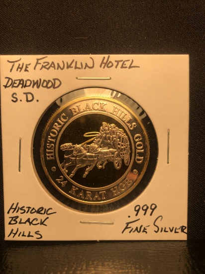 "The Franklin Hotel" DeadWood, SD - Silver .65 troy ounce