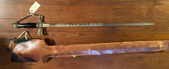 silver sword and black handle