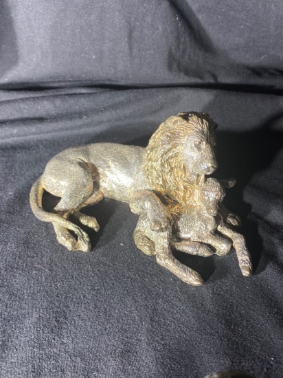 RARE Sam Philpe Sterling "Lion and Lamb" sculpture