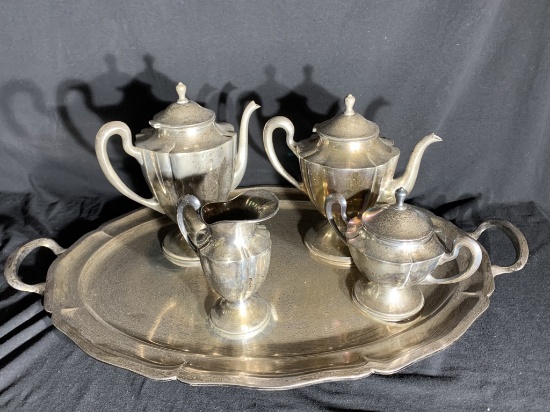 Sterling silver tea set - Conquestidor - all 5 pieces are sterling