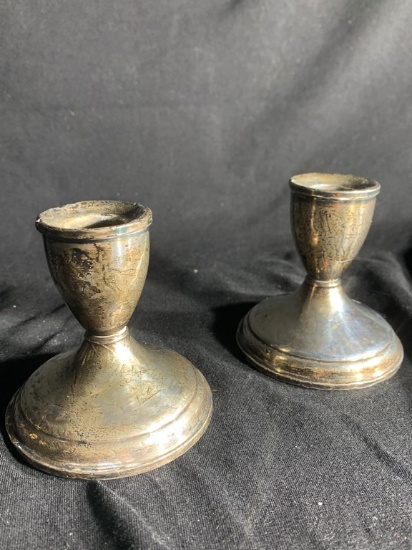 sterling weighted - candle stick holders