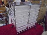 12 Drawer Crome Organizer Cart