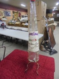 Large Glass Liquor Bottle On Stand