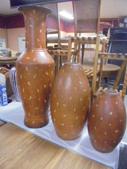 3pc Set of Ceramic Vases