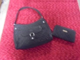 Black Microfiber Vera Bradley Bag w/ Matching Wallet
