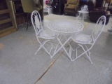 Metal Folding Patio Table and 2 Chairs